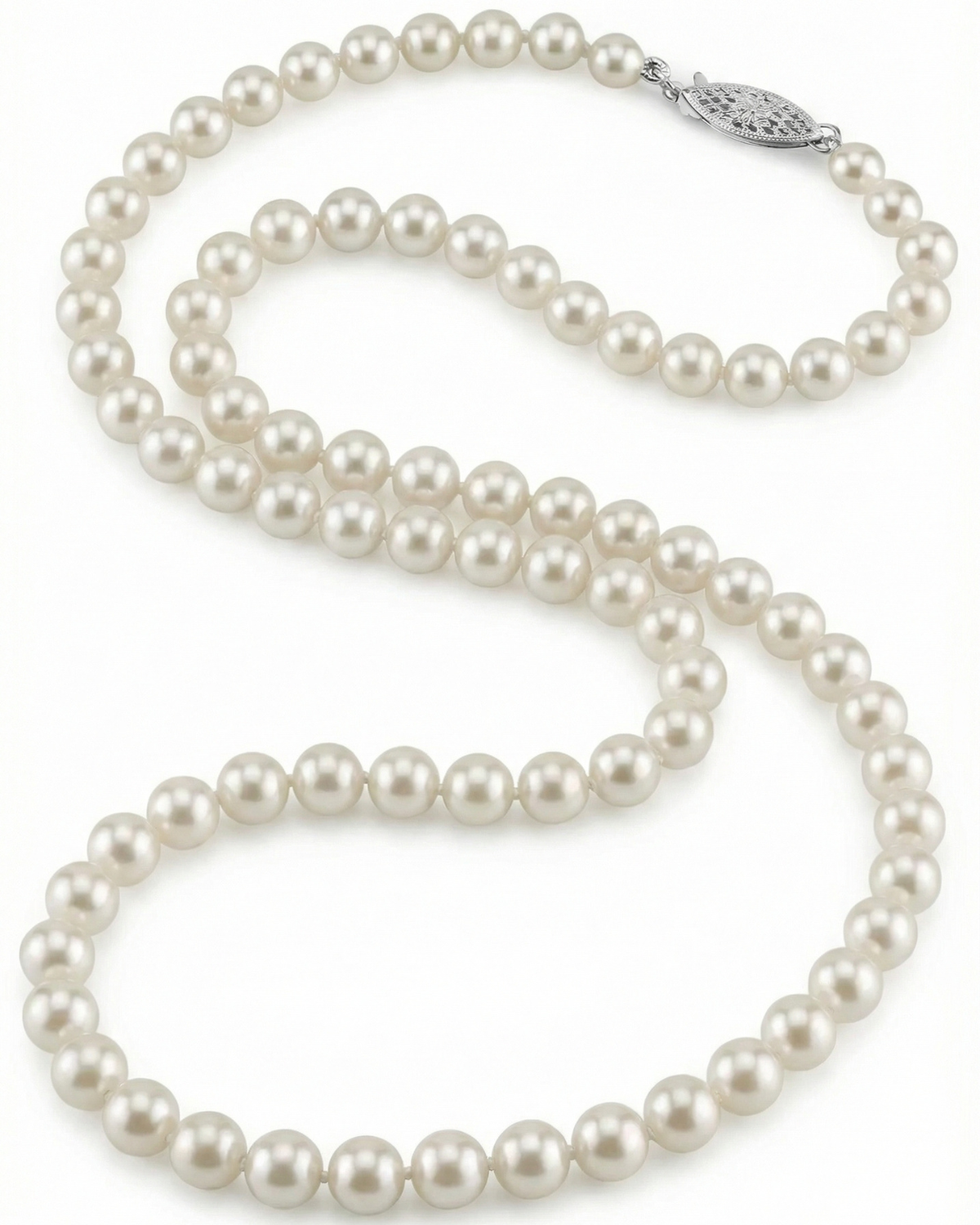Japanese Akoya White Pearl Necklace, 5.0-5.5mm - AA+ Quality