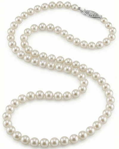 Japanese Akoya White Pearl Necklace, 5.0-5.5mm - AA+ Quality