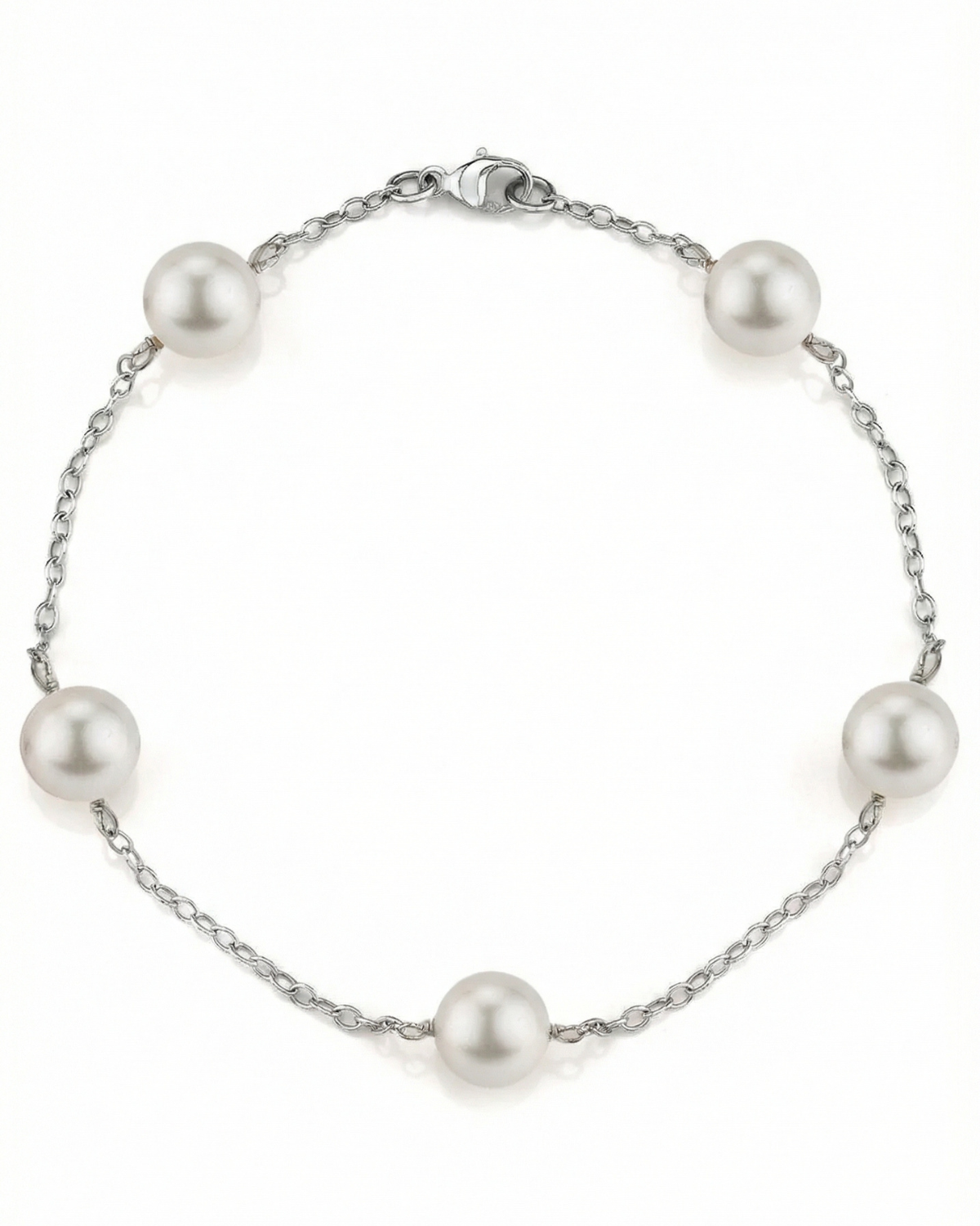 Japanese Akoya White Pearl Tincup Bracelet