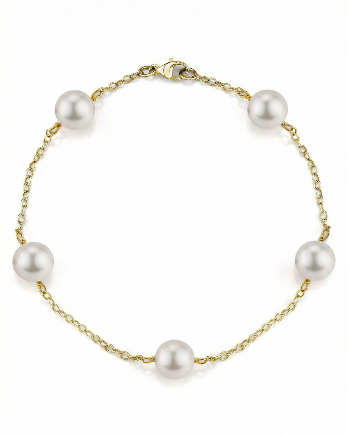 Japanese Akoya White Pearl Tincup Bracelet