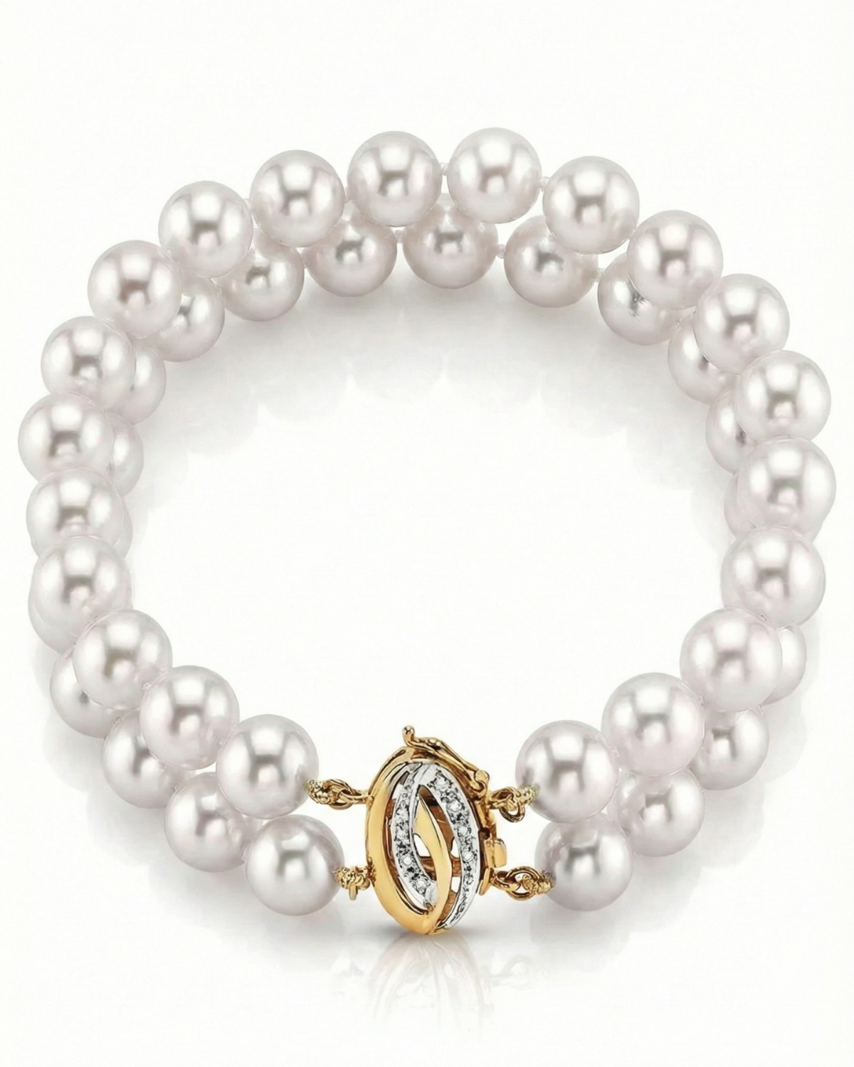 Japanese Large Akoya White Pearl Double Bracelet- Choose Your Quality