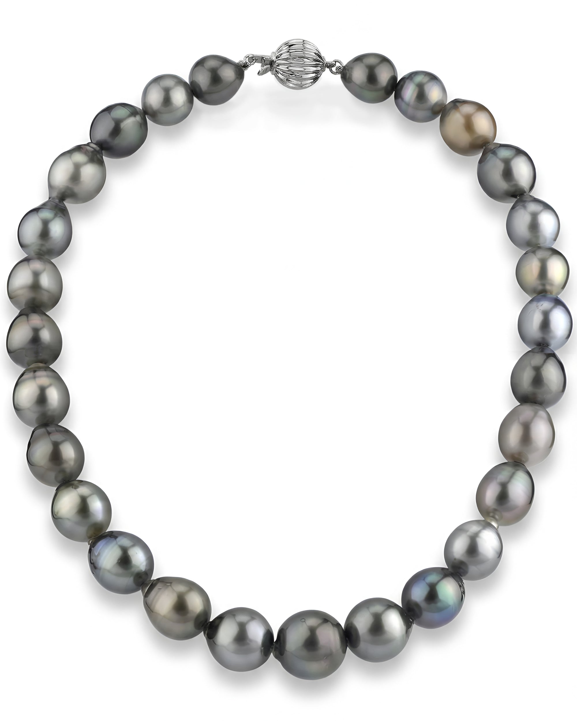 Multi-Color Drop-Shape Tahitian Pearl Necklace, 11.0-14.0mm