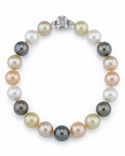 Multi-Color Golden South Sea, Tahitian and Freshwater Bracelet, 9.0-10.0mm - AAA Quality
