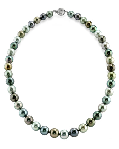 Multi-Color Tahitian True Round Pearl Necklace, 8.0-10.0mm