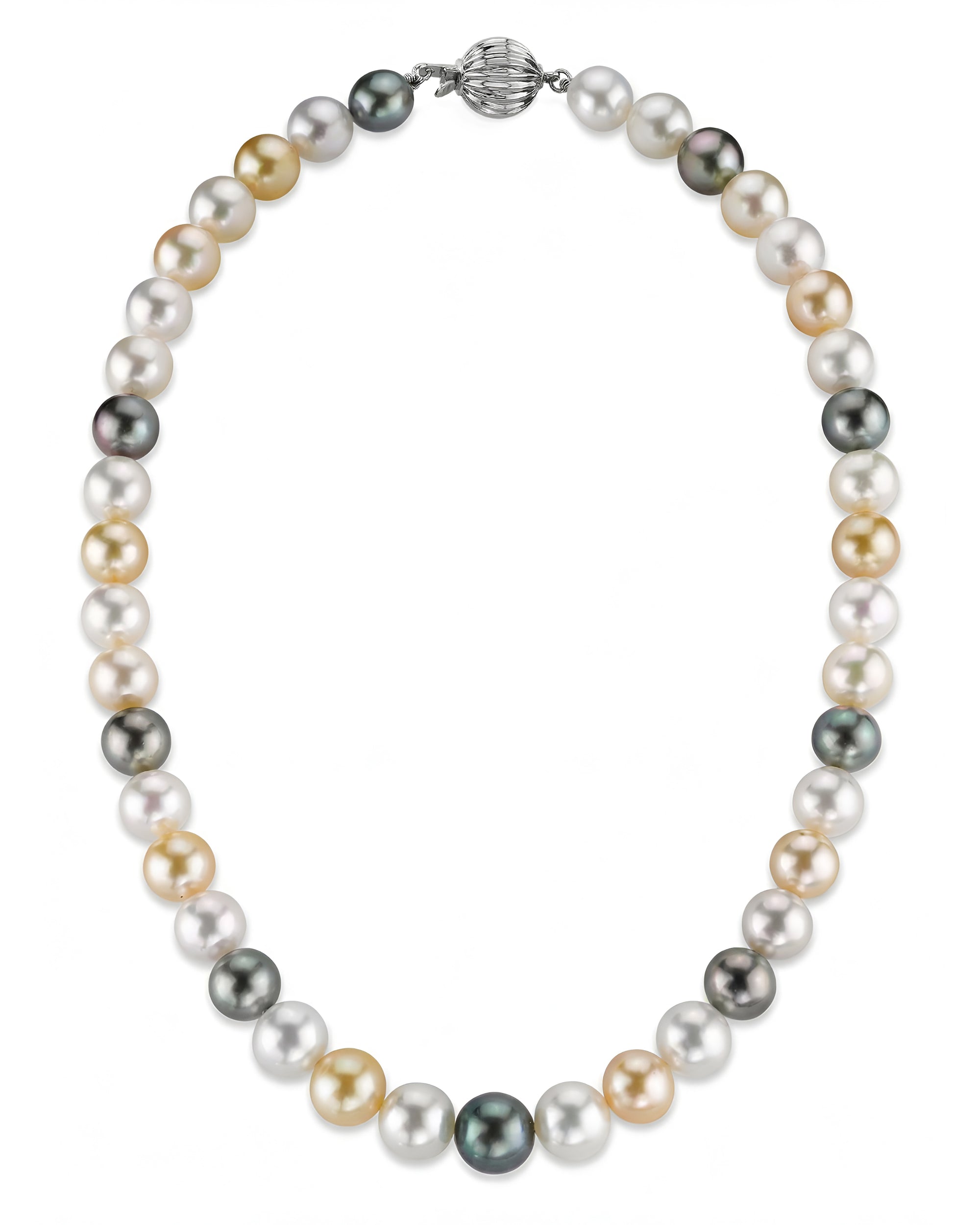 Multi-Color Tahitian & South Sea Pearl Necklace, 8.0-10.0mm - AAAA Quality