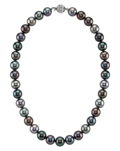 Multi-Color True Round Tahitian Pearl Necklace, 9-11mm