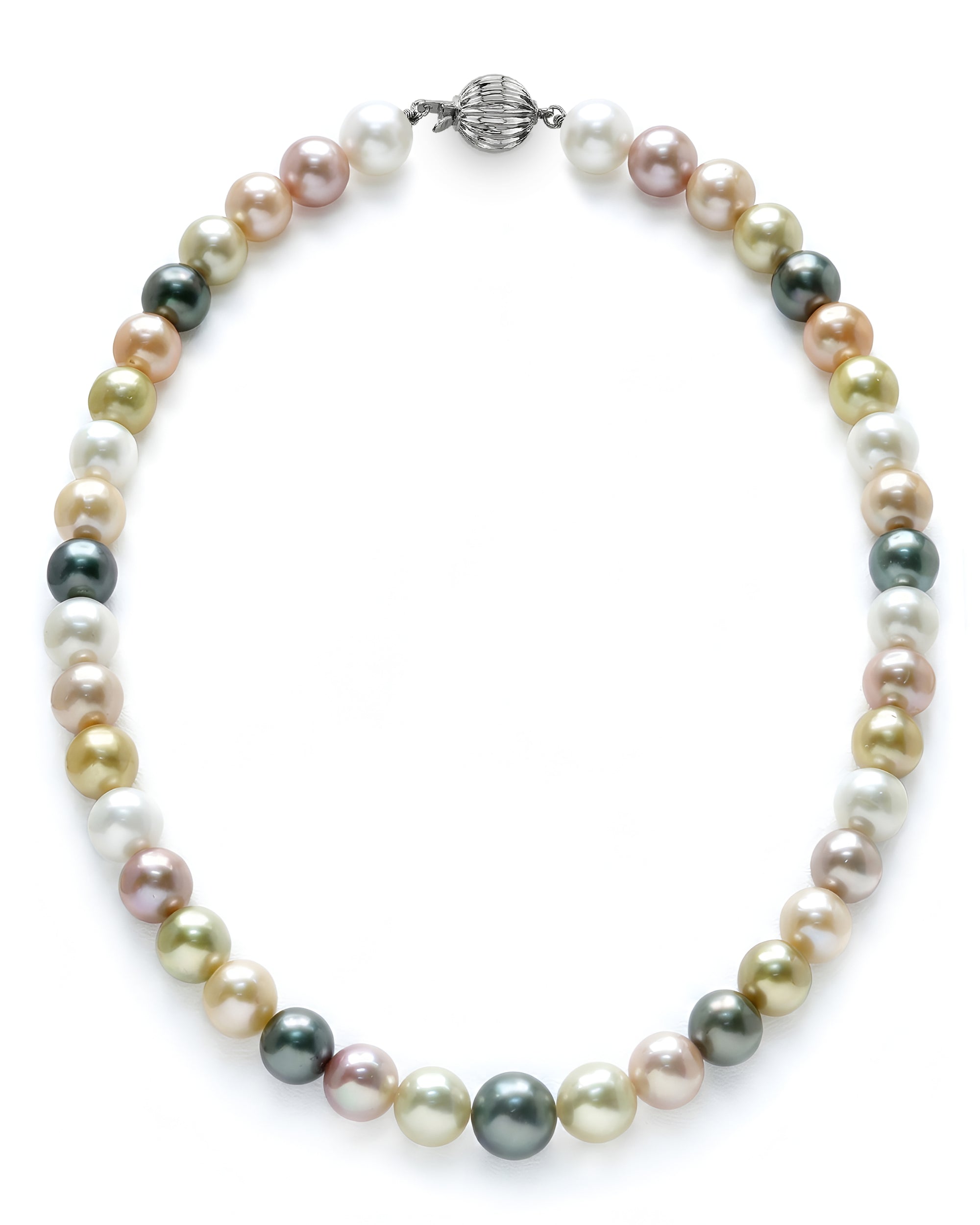 Multicolor South Sea & Pastel Freshwater Pearl Necklace, 8.0-10.0mm - AAA Quality