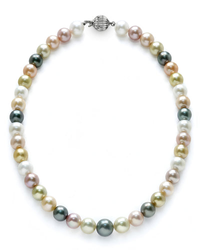 Multicolor South Sea & Pastel Freshwater Pearl Necklace, 8.0-10.0mm - AAA Quality