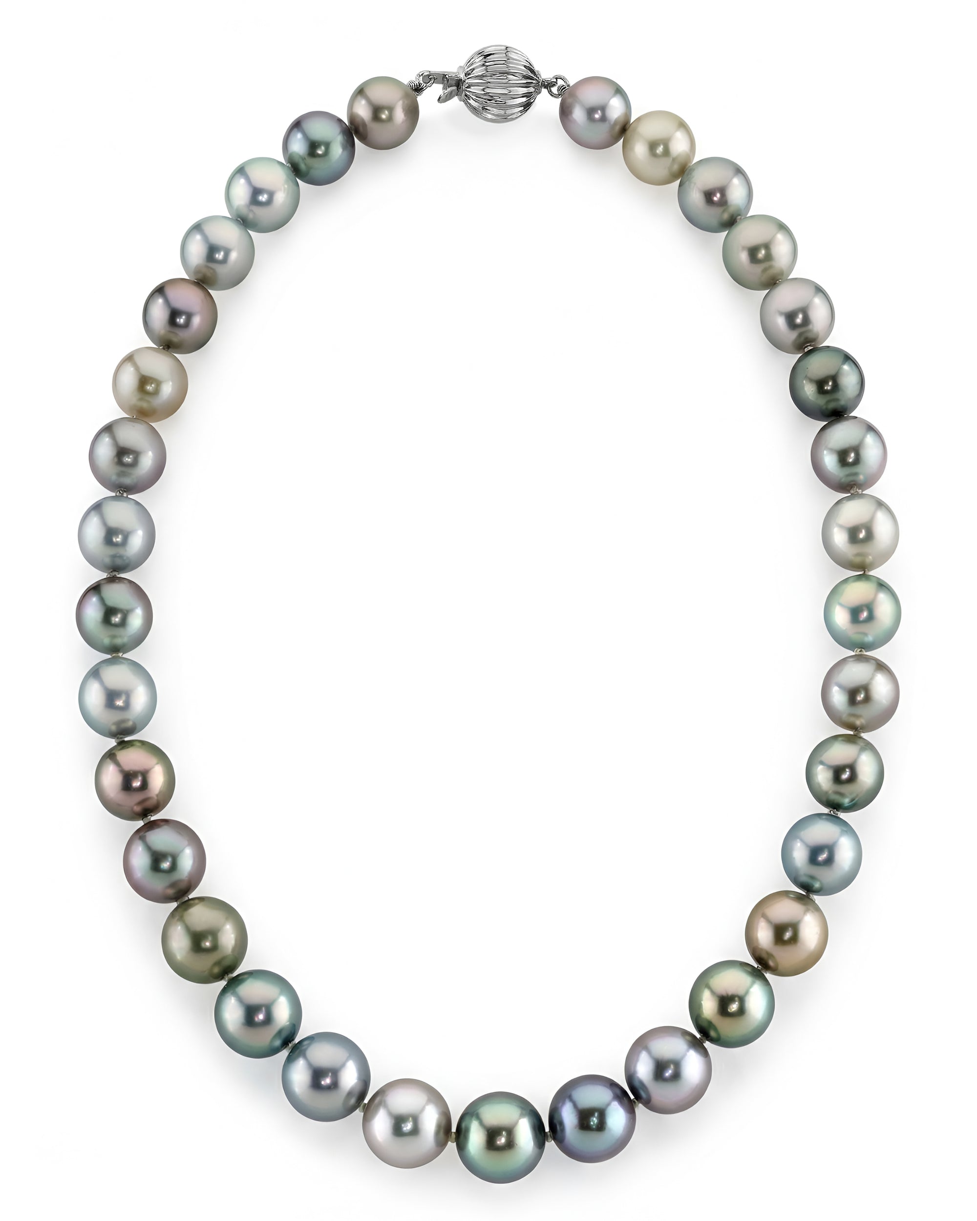 Pastel Multi-Color Tahitian Pearl Necklace, 10.0-12.0mm - AAAA Quality
