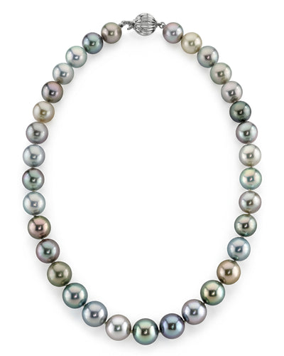 Pastel Multi-Color Tahitian Pearl Necklace, 10.0-12.0mm - AAAA Quality