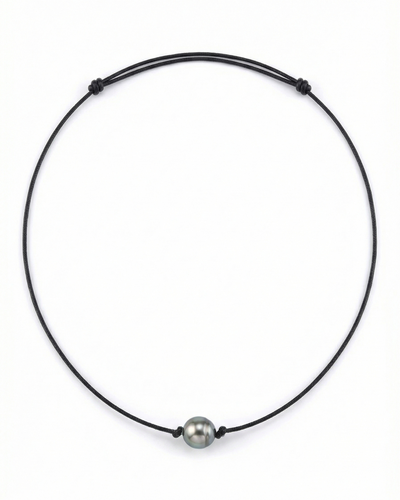 Tahitian Baroque Pearl on Leather Adjustable Necklace