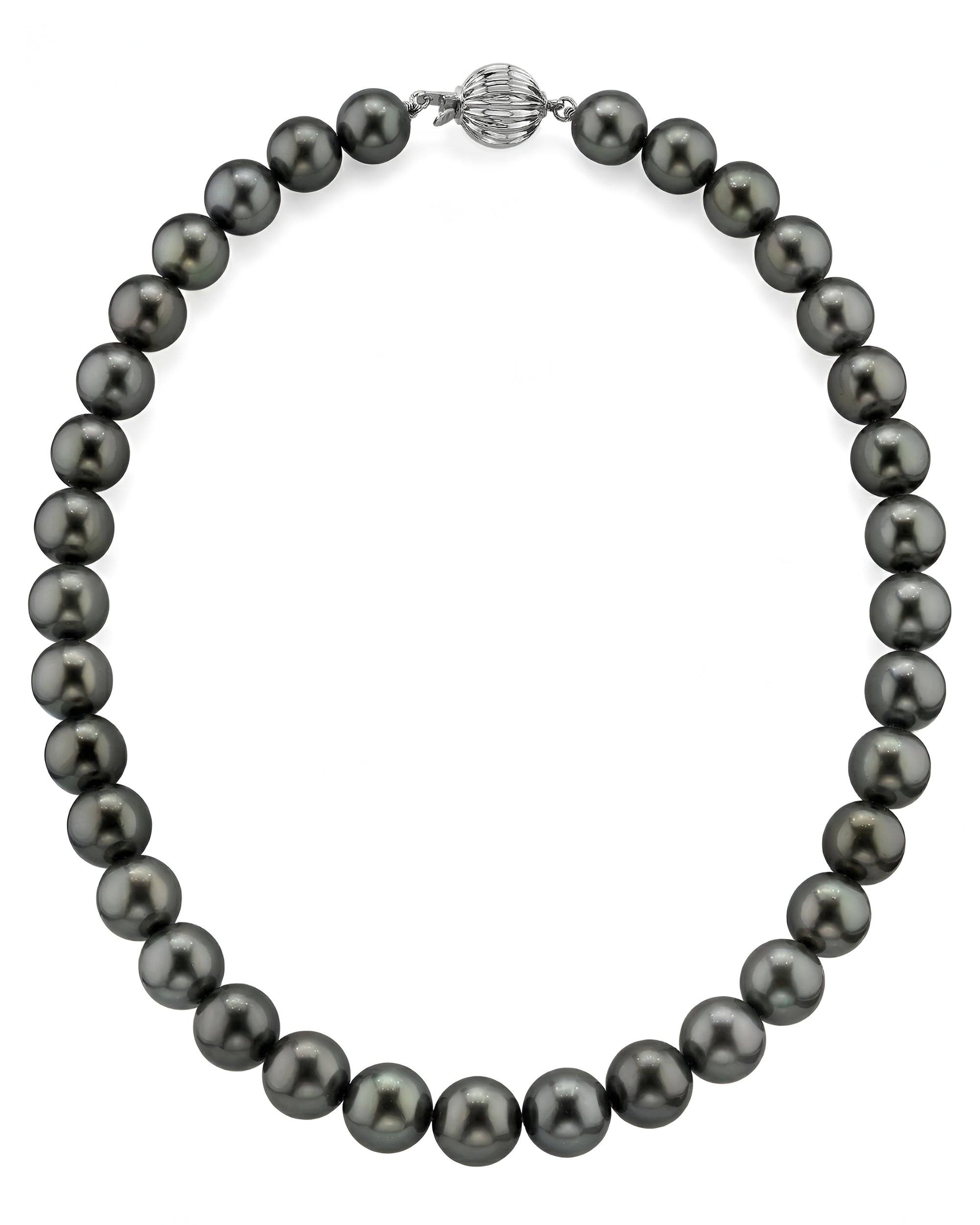 Tahitian True Round Pearl Necklace, 10.0-11.0mm - AAAA Quality