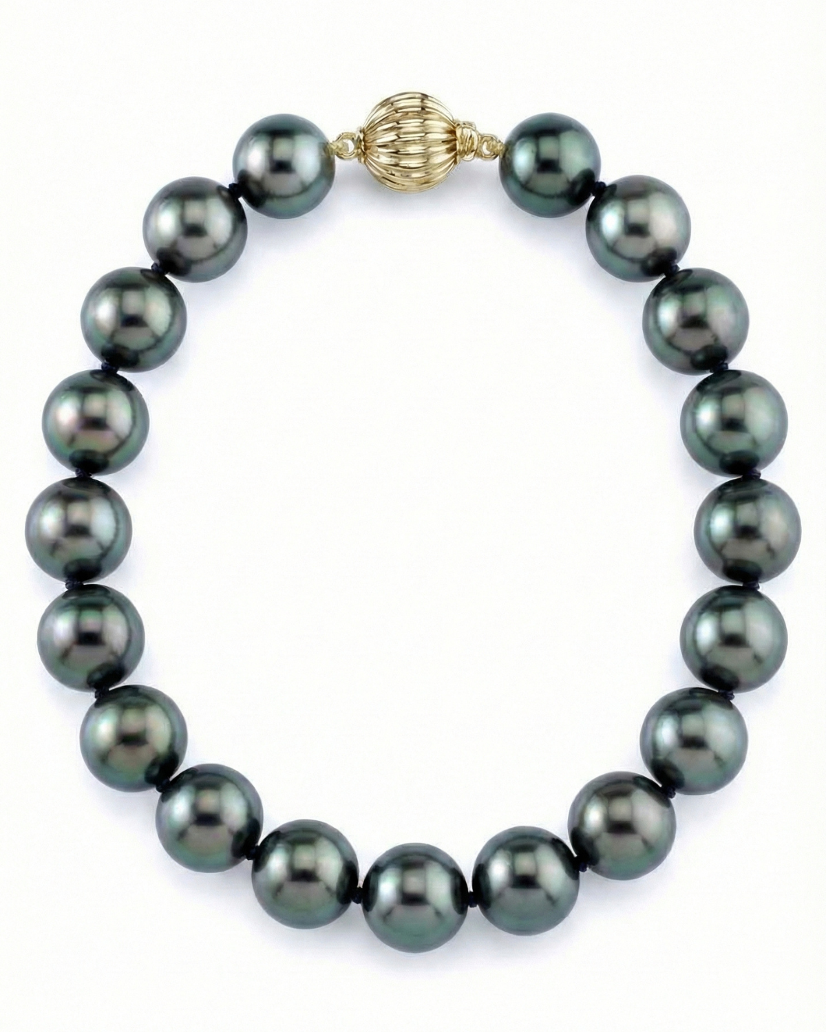 True Round Black Tahitian Pearl Bracelet, 8.0-9.0mm - AAA Quality