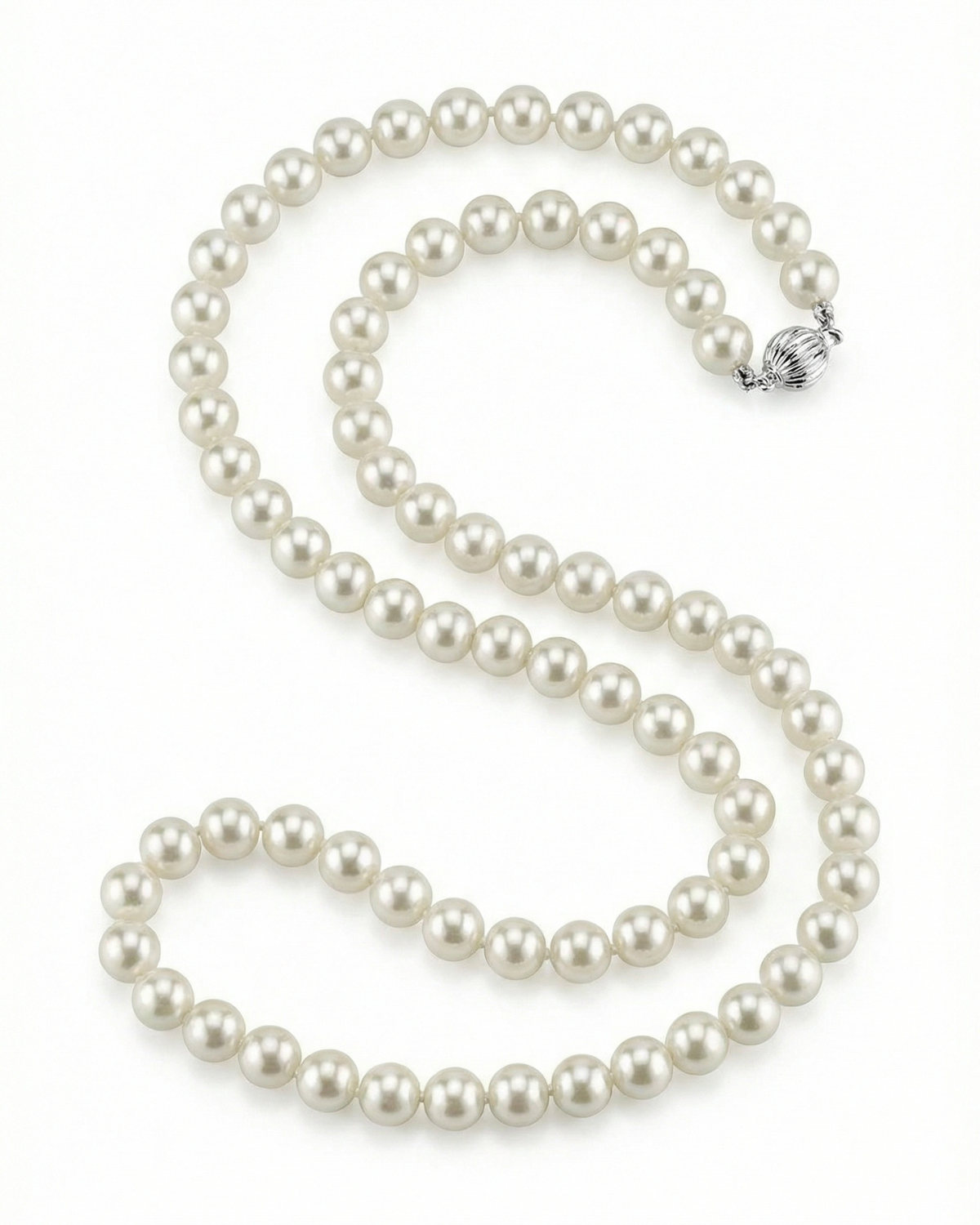 White Japanese Akoya Choker Length Pearl Necklace, 6.5-7.0mm - AA+ Quality