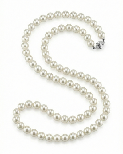White Japanese Akoya Choker Length Pearl Necklace, 6.5-7.0mm - AA+ Quality