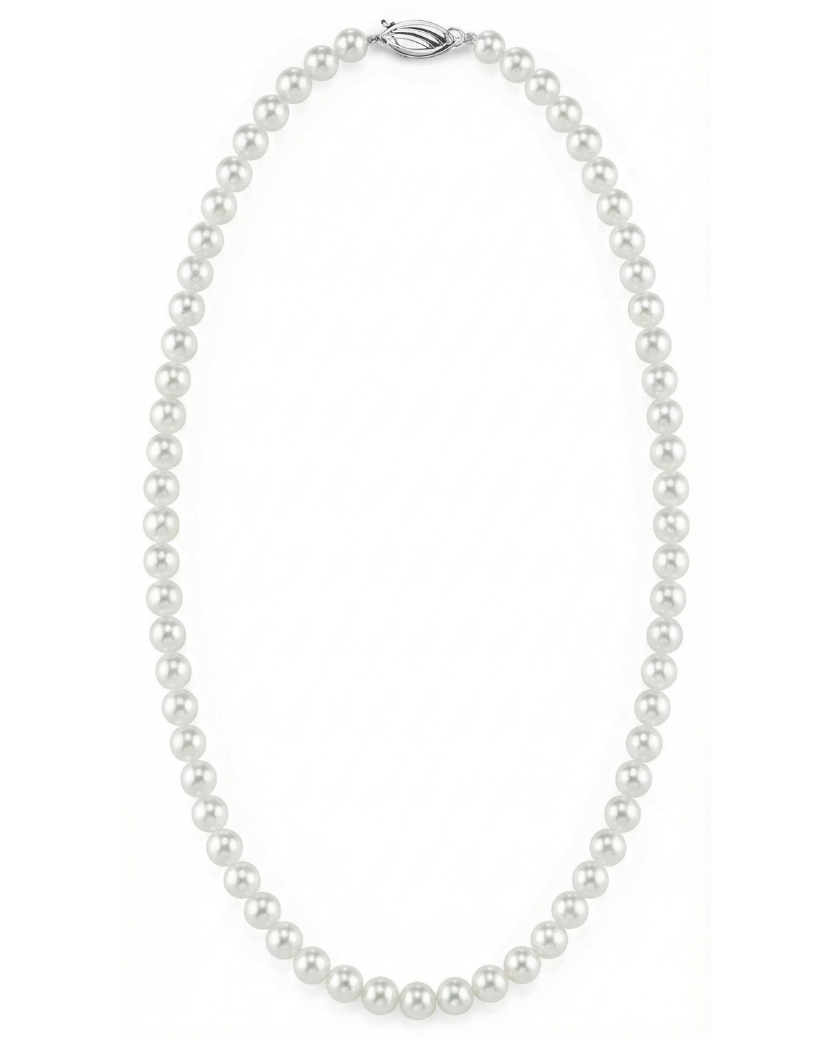 White Japanese Akoya Graduated Pearl Necklace, 6.0-9.0mm