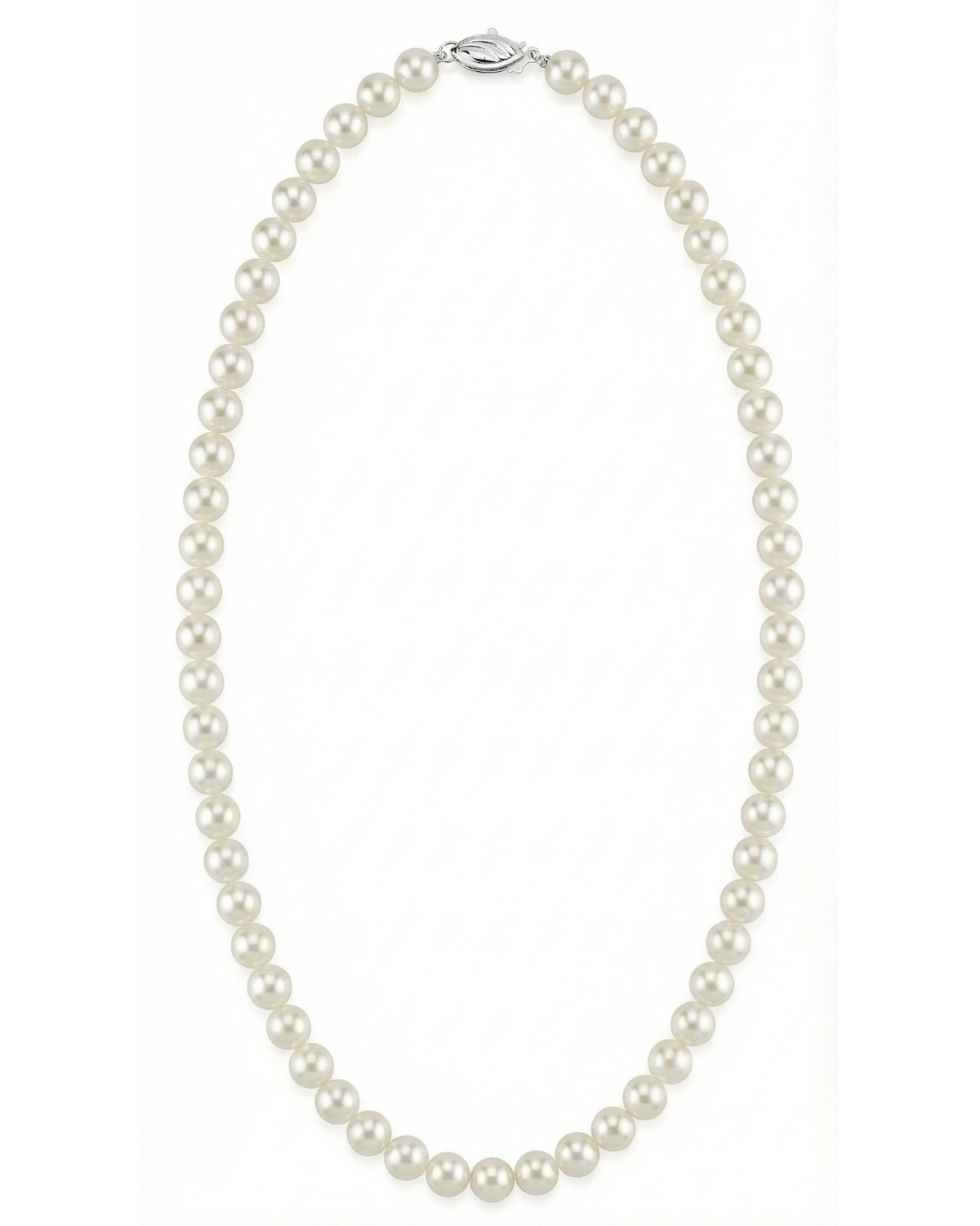 White Japanese Akoya Pearl Necklace, 5.5-6.0mm - AAA Quality