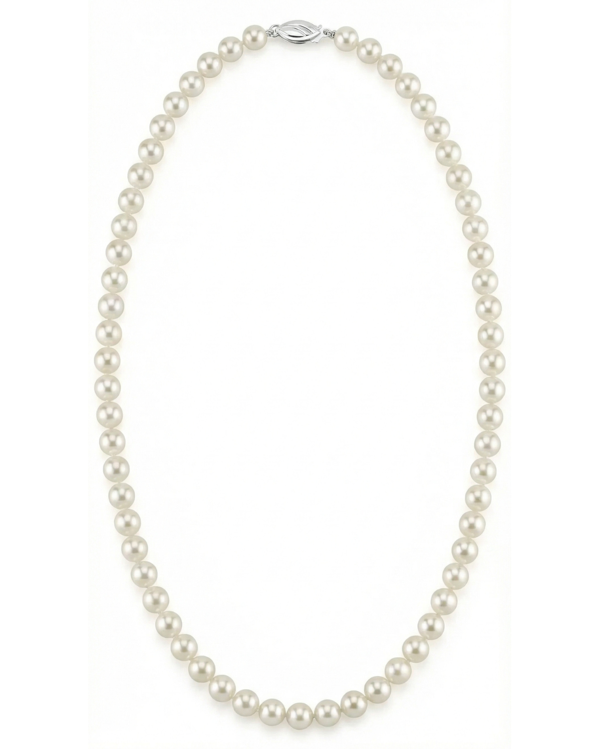 White Japanese Akoya Pearl Necklace, 5.5-6.0mm - AA+ Quality