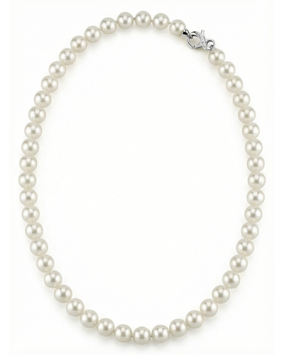 White Japanese Akoya Pearl Necklace, 9.0-9.5mm - AA+ Quality