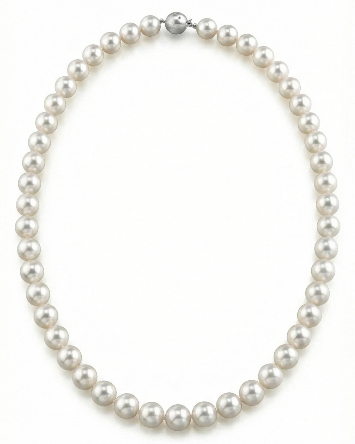 White Japanese Akoya Pearl Necklace, 9.5-10.0mm - AA+ Quality