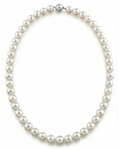 White Japanese Akoya Pearl Necklace, 9.5-10.0mm - AA+ Quality