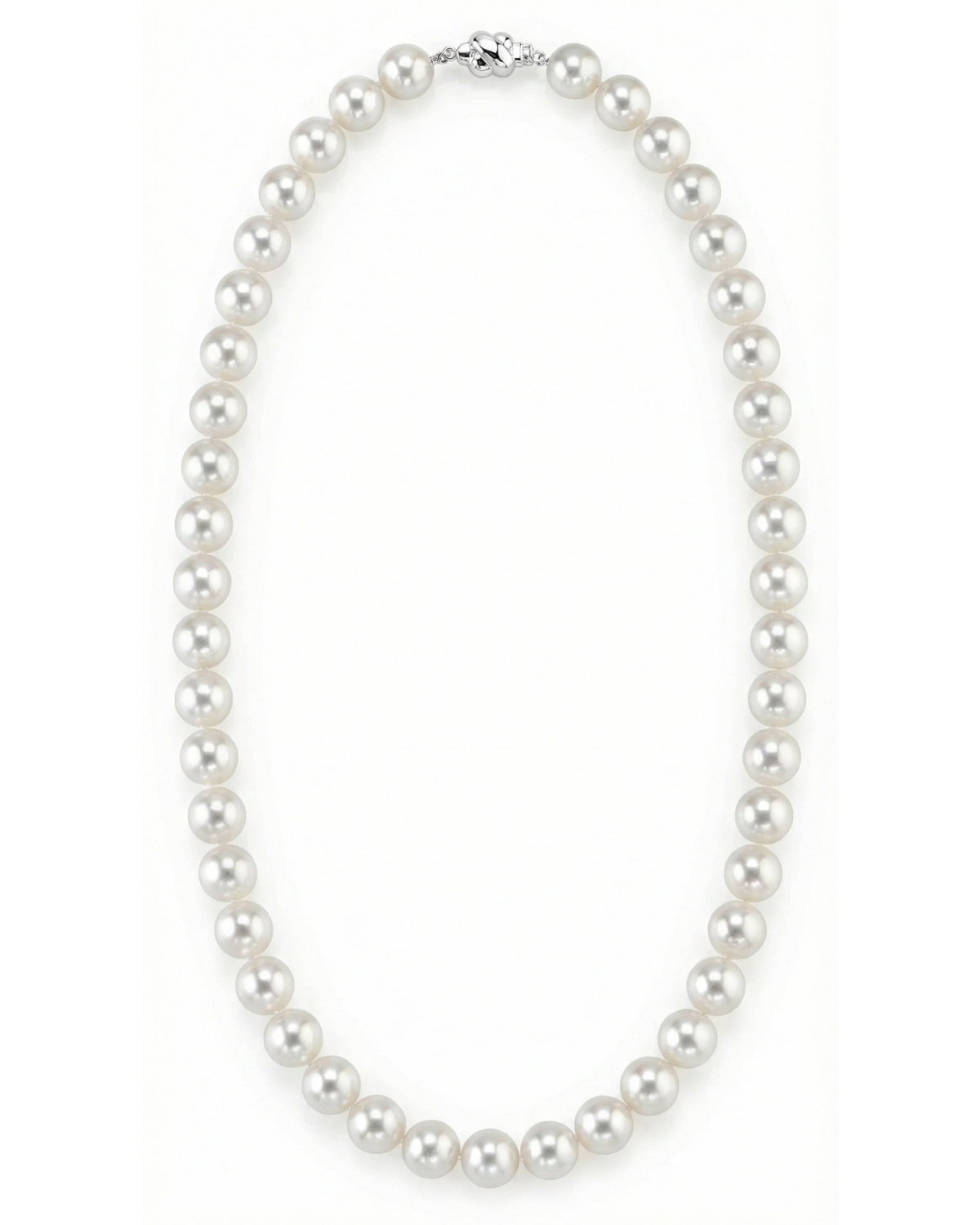 White Japanese Akoya Pearl Necklace, 9.5-10mm - AAA Quality