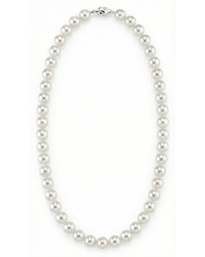 White Japanese Akoya Pearl Necklace, 9.5-10mm - AAA Quality
