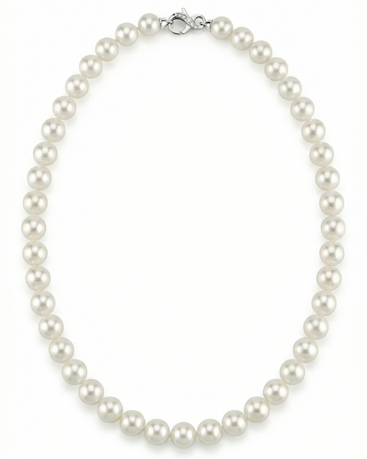White Japanese Akoya Pearl Necklace, 9.0-9.5mm - AAA Quality