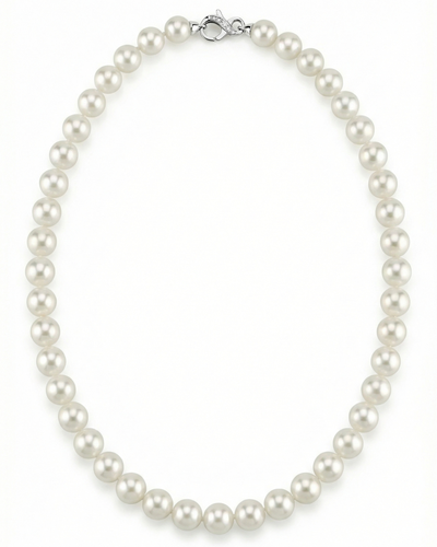 White Japanese Akoya Pearl Necklace, 9.0-9.5mm - AAA Quality