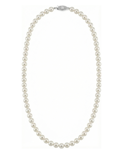 White Japanese Akoya Pearl Necklace, 6.0-6.5mm - AAA Quality