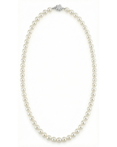 White Japanese Akoya Pearl Necklace, 7.0-7.5mm - AAA Quality