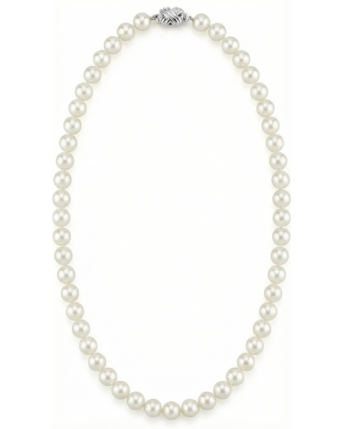 White Japanese Akoya Pearl Necklace, 8.0-8.5mm - AAA Quality