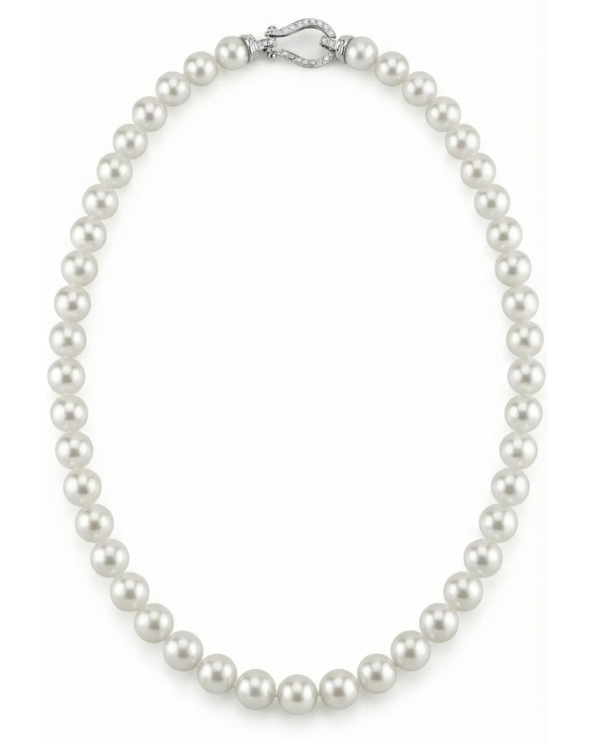 White Japanese Hanadama Akoya Pearl Necklace, 8.5-9.0mm