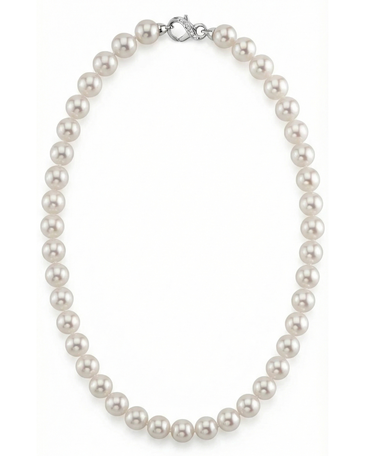 White Japanese Hanadama Akoya Pearl Necklace, 9.0-9.5mm