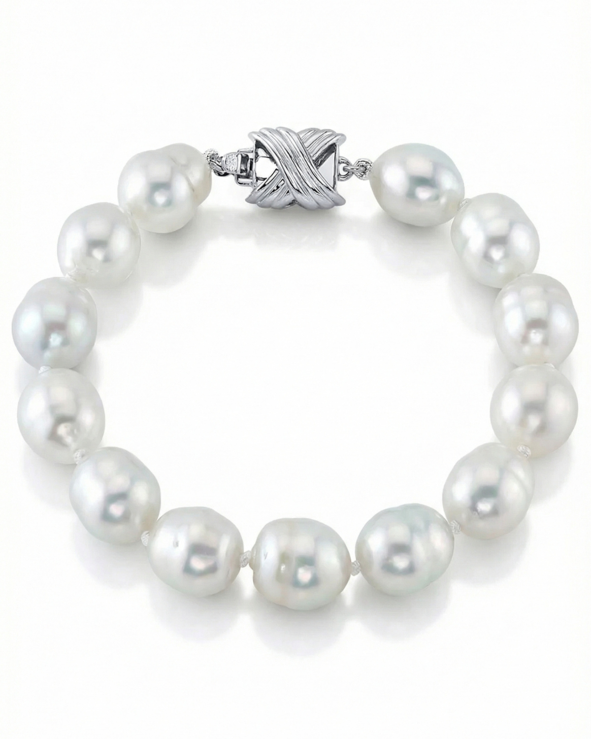 White South Sea Baroque Pearl Bracelet, 9.0-10.0mm