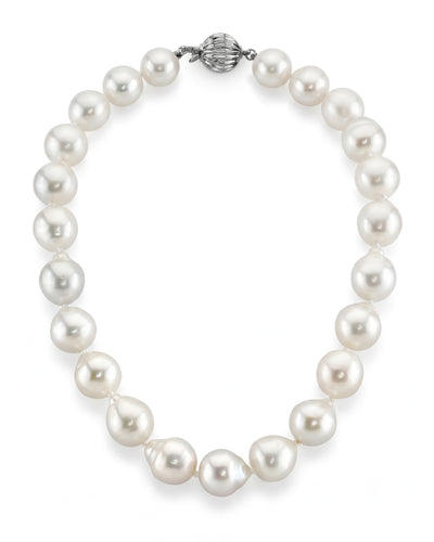 White South Sea Baroque Pearl Necklace, 15.0-16.0mm