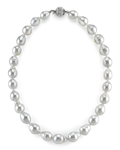 White South Sea Baroque Pearl Necklace, 9.0-11.0mm