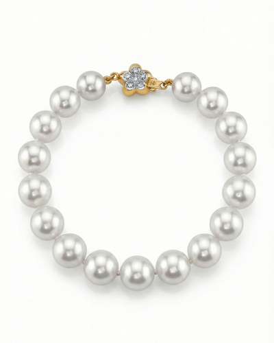 White South Sea Pearl Bracelet, 9.0-10.0mm - AAA/AAAA Quality