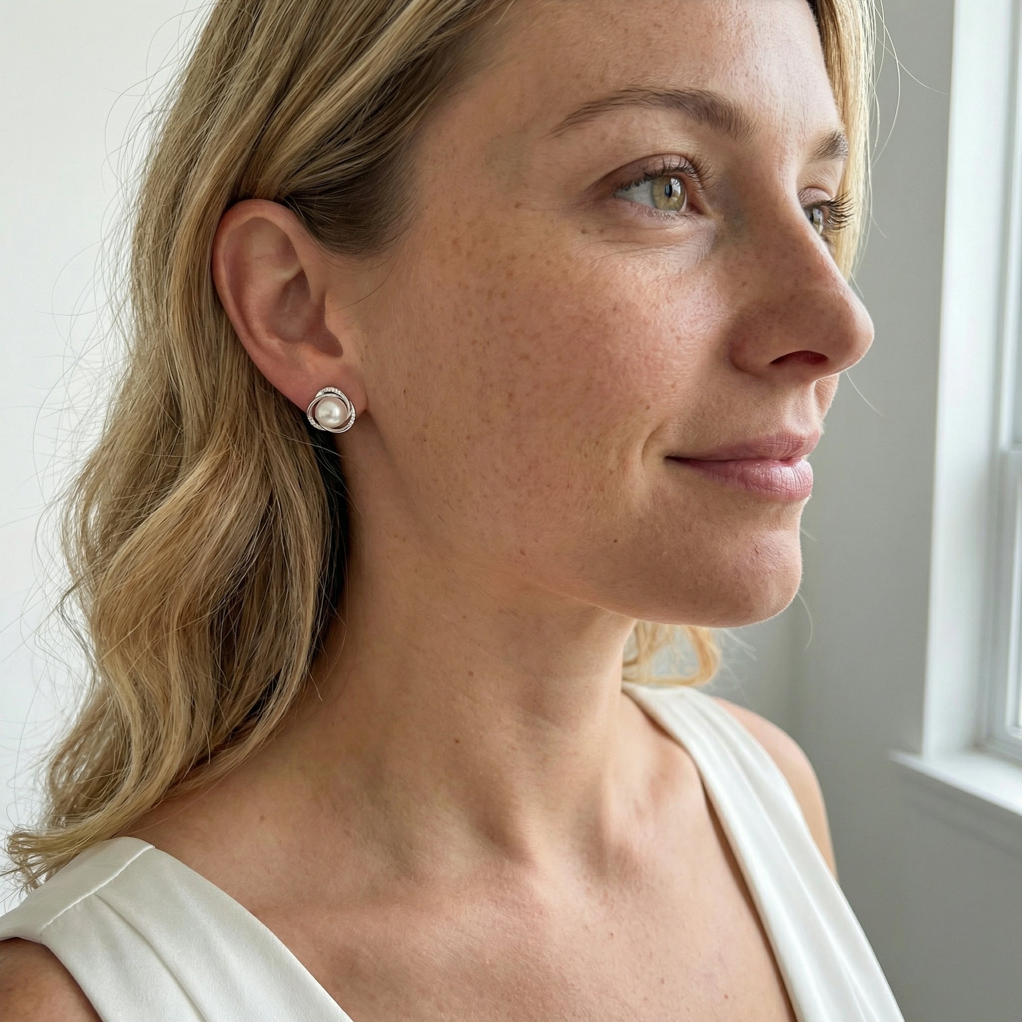 Akoya Pearl and Diamond Stella Earrings