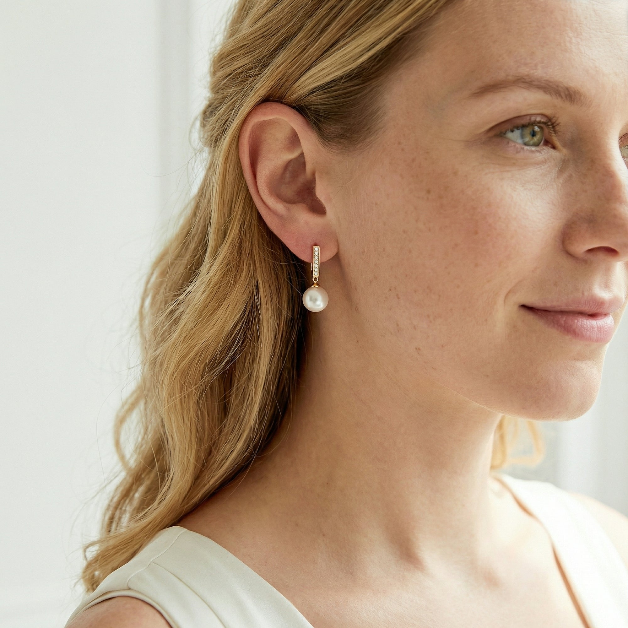 Akoya Pearl Dangling Diamond Earrings- Choose Your Pearl Color