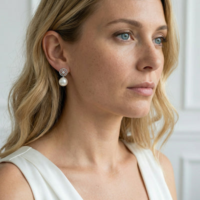 Akoya Pearl & Diamond Faye Drop Earrings