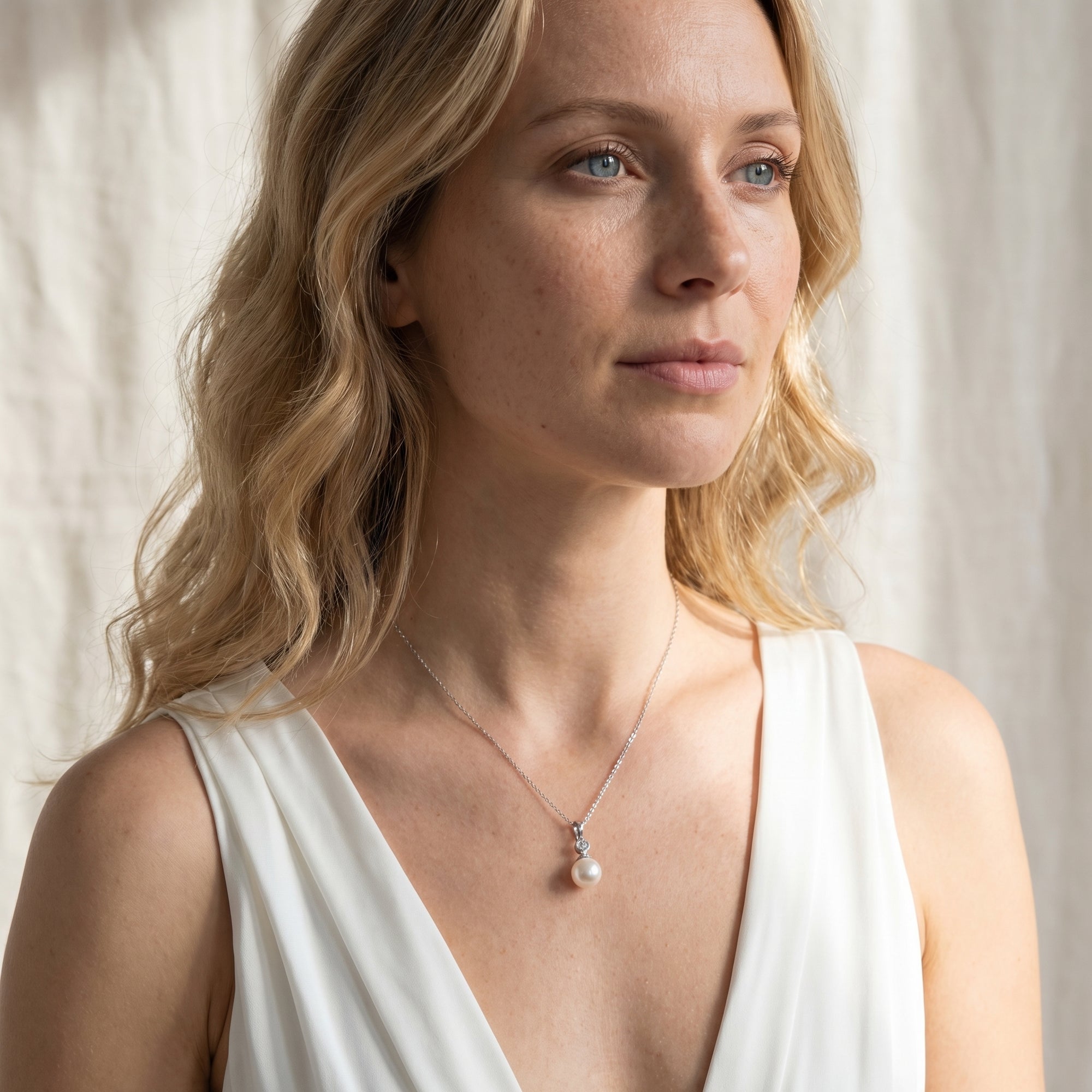 Akoya Pearl & Diamond Dew Drop Pendant