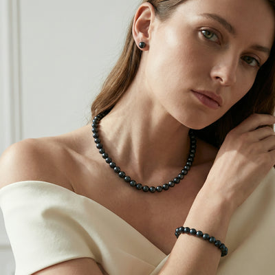 Japanese Akoya Black Pearl Sets in AA+ Quality