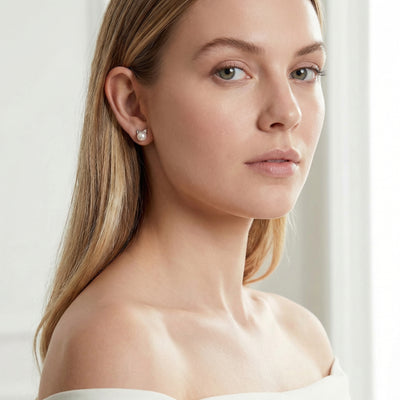 Japanese Akoya Pearl Kitty Cat Stud Earrings