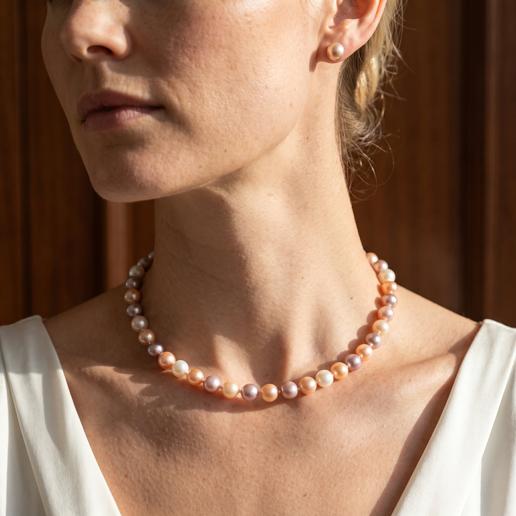 8.5-9.5mm Freshwater Multicolor Pearl Necklace - AAAA Quality