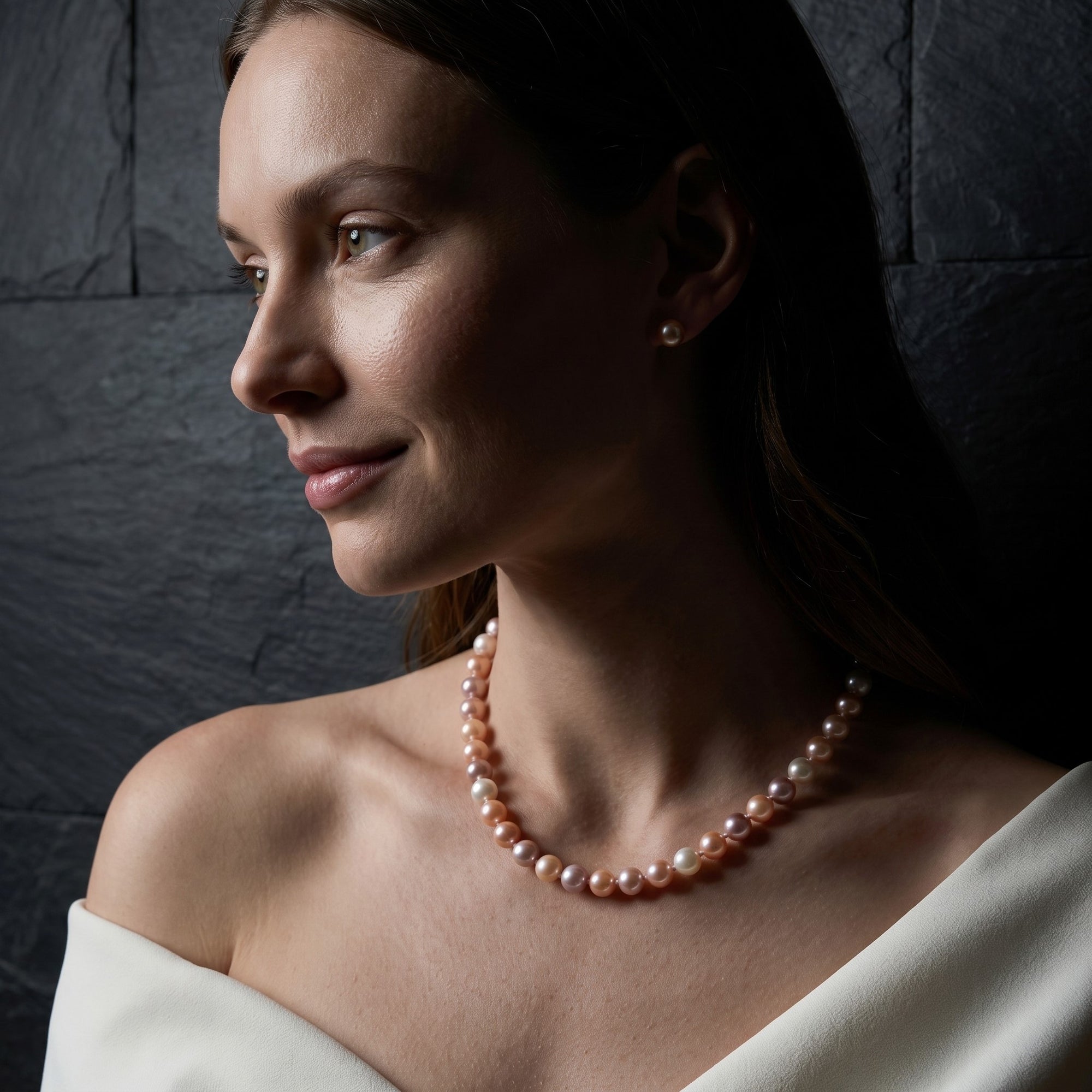 8.5-9.5mm Freshwater Multicolor Pearl Necklace - AAAA Quality
