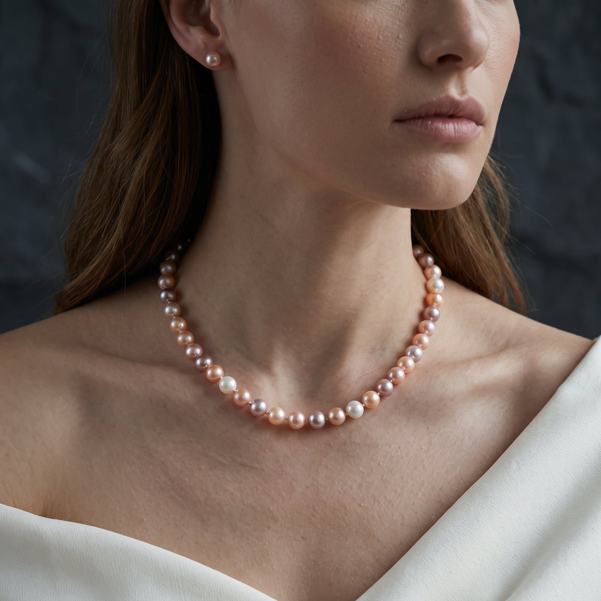 8.5-9.5mm Freshwater Multicolor Pearl Necklace - AAAA Quality