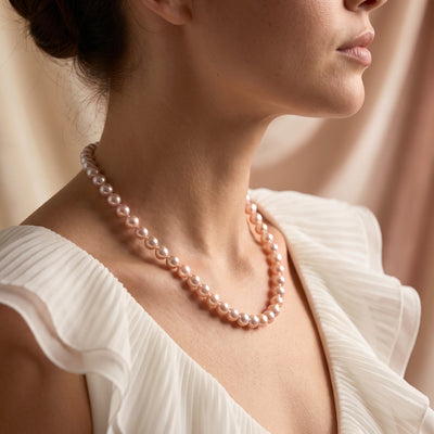 7.0-7.5mm Pink Freshwater Pearl Necklace - AAAA Quality