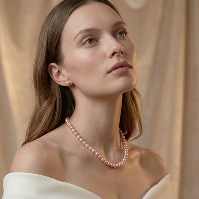 8.0-8.5mm Pink Freshwater Pearl Necklace - AAAA Quality