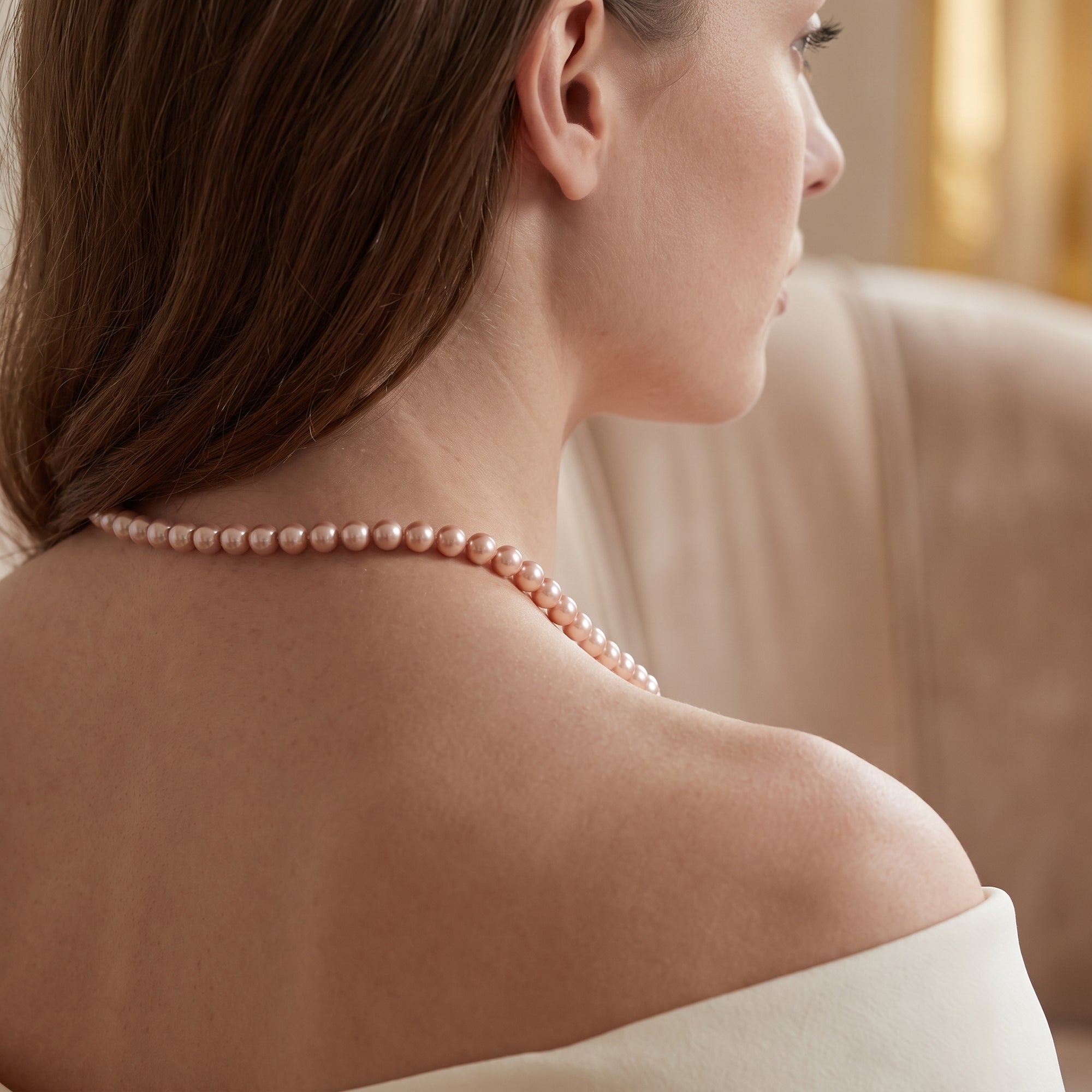 8.0-8.5mm Pink Freshwater Pearl Necklace - AAAA Quality